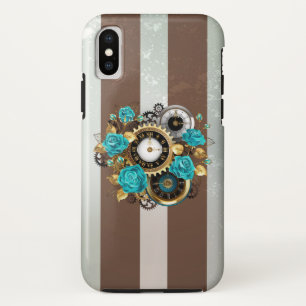 Capa Para iPhone Da Case-Mate Relógio e Rosas de Turquesa em Striping