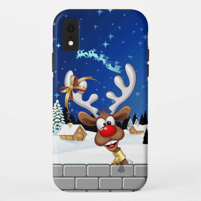 Capa Para iPhone, Case-Mate Rena de Natal Engraçada Espiando Meme de Natal (Verso)