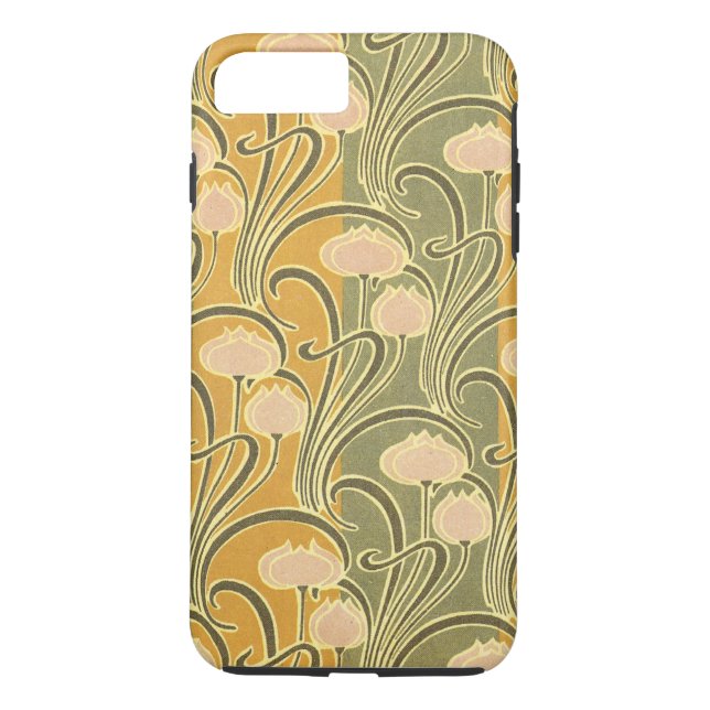 Capa Para iPhone, Case-Mate Rene Beauclair's Art Nouveau Stripes & Flowers (Verso)
