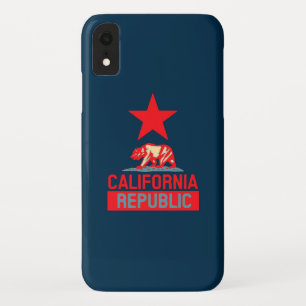 Capa Para iPhone XR República da Califórnia em Vermelho e Azul