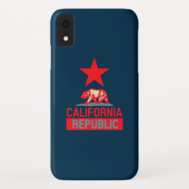Capa Para iPhone, Case-Mate República da Califórnia em Vermelho e Azul (Verso)
