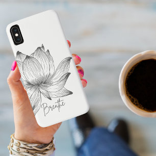 Capa Para iPhone Da Case-Mate Respire Flor de Lótus Preto Mindfulness