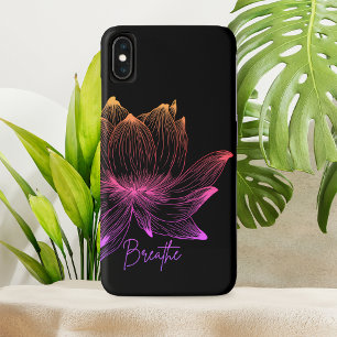 Capa Para iPhone Da Case-Mate Respire Lotus Floral Preto Positivo em Arco-íris