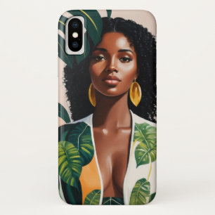 Capa Para iPhone Da Case-Mate Retrato Botânico de Boho Negro