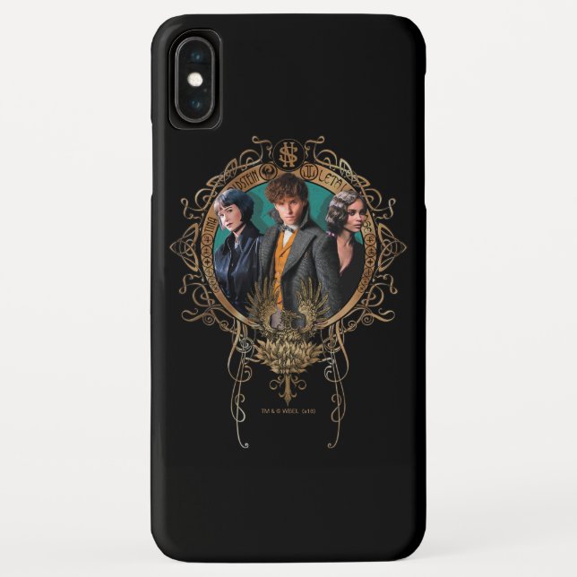 Capa Para iPhone, Case-Mate Retrato do ouro Newt, Tina e Leta Art Deco (Verso)