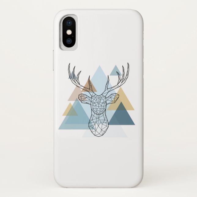 Capa Para iPhone, Case-Mate Retrato geométrico dos cervos (Verso)