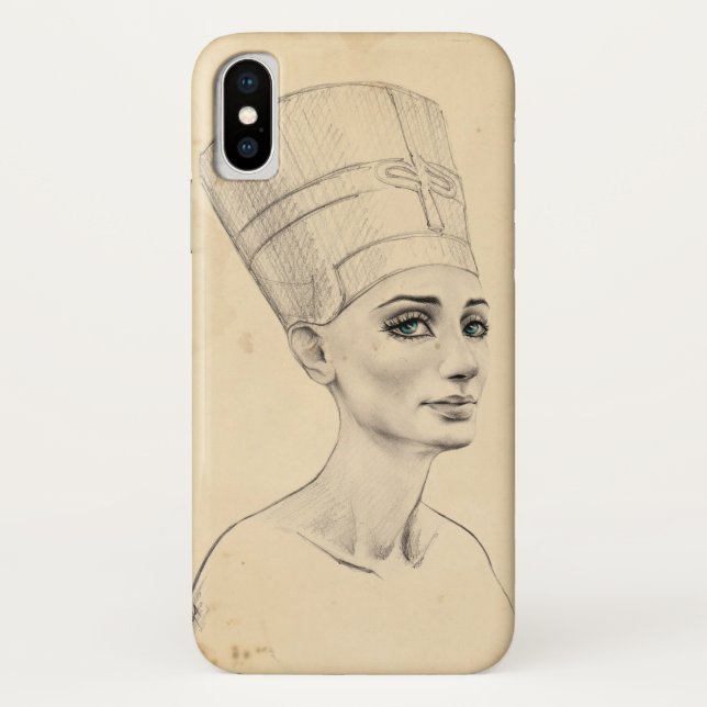 Capa Para iPhone, Case-Mate Retrato Nefertiti desenhando Papiro Antigo Egito (Verso)