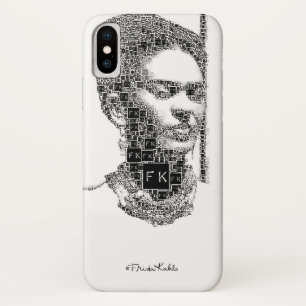 Capa Para iPhone X Retrato preto e branco de Frida Kahlo