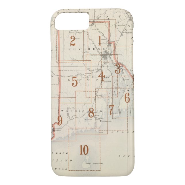 Capa Para iPhone, Case-Mate Rhode - mapa de índice da ilha (Verso)