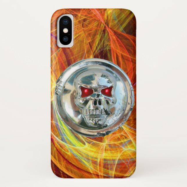 Capa Para iPhone, Case-Mate RIDERS CRÂNICOS PULMÕES Fractais Amarelas Laranja (Verso)