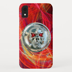 Capa Para iPhone XR RIDERS DE CRÂNIO, Pneus Fractais de Cor Laranja V