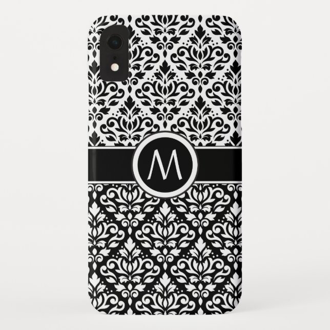 Capa Para iPhone, Case-Mate Rolar Damasco 2Parte Ptn BW e Banda (Personalizado (Verso)