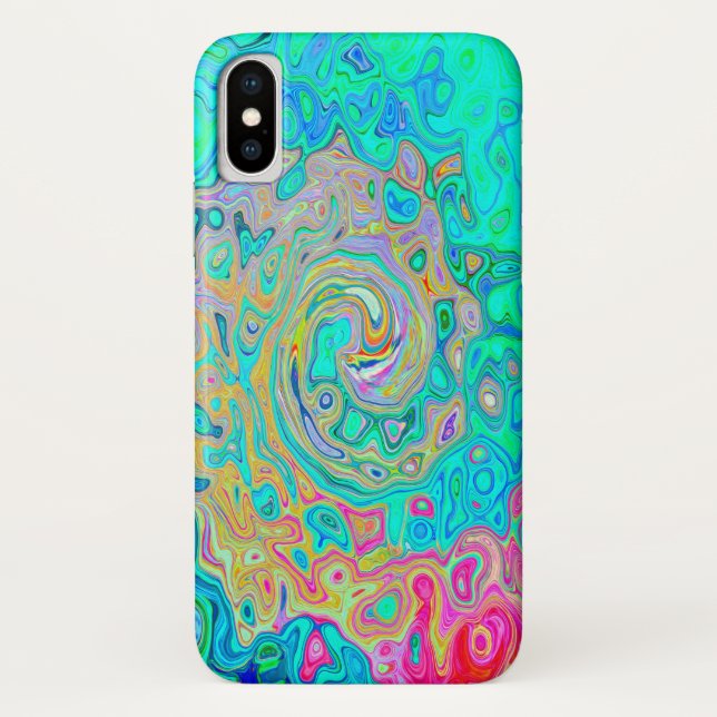 Capa Para iPhone, Case-Mate Rolha de Abstrato do Groovy Retro Arco-Íris Líquid (Verso)