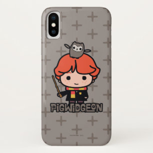 Capa Para iPhone X Ron Weasley e Pigwidgeon em desenho animado