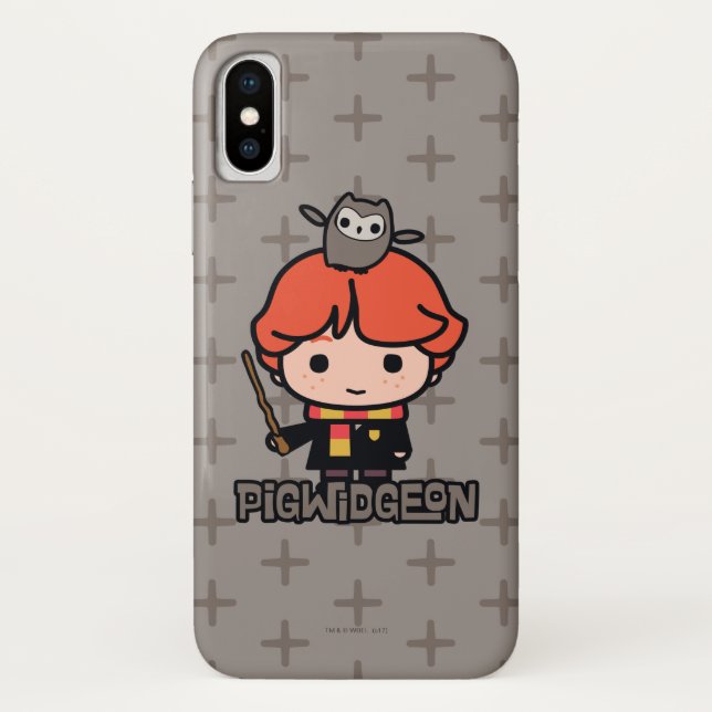 Capa Para iPhone, Case-Mate Ron Weasley e Pigwidgeon em desenho animado (Verso)