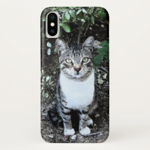 CAPA PARA iPhone X RONINA DE GATO NEGRO E BRANCO TURCO