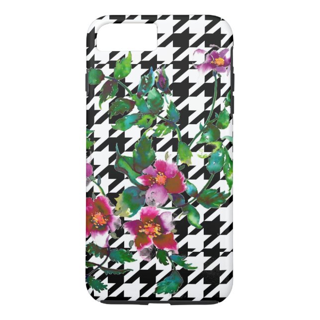 Capa Para iPhone, Case-Mate Rosa com dente de cão preto e branco (Verso)