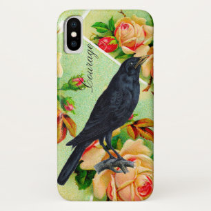 Capa Para iPhone X Rosa Crow Courage