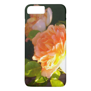 Capa iPhone 8 Plus/7 Plus Rosa de pêssego clássico Elegante floral