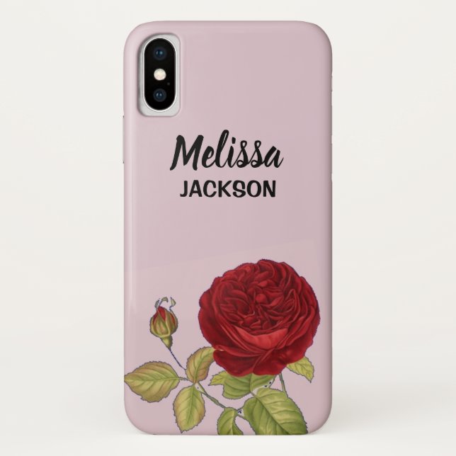 Capa Para iPhone, Case-Mate Rosa de rosa vermelha elegante (Verso)