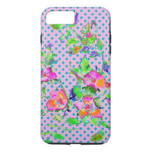 Capa Para iPhone Da Case-Mate Rosa de safra - pontos polka roxos/azuis