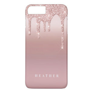 Capa iPhone 8 Plus/7 Plus Rosa Glitter Ombre Cor de Lixo Rosa