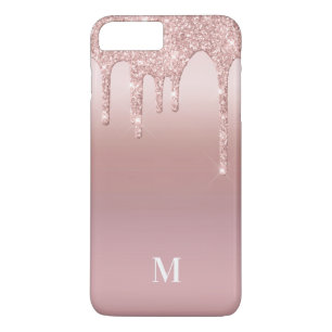 Capa iPhone 8 Plus/7 Plus Rosa Glitter Ombre - Monograma de Lâmpada Rosa
