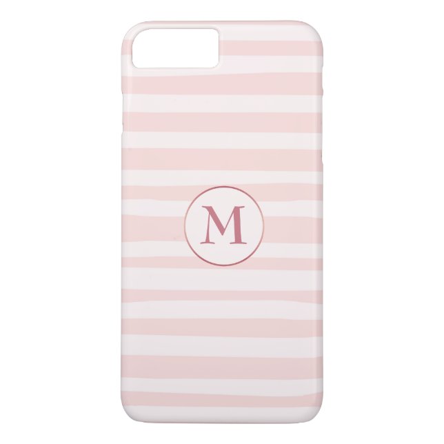 Capa Para iPhone, Case-Mate Rosa Monograma Personalizado com tiras Rosa Escamo (Verso)