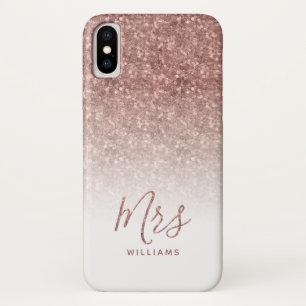 Capa Para iPhone Da Case-Mate Rosa personalizada Dourada Sparkle Glitter Sra. Br