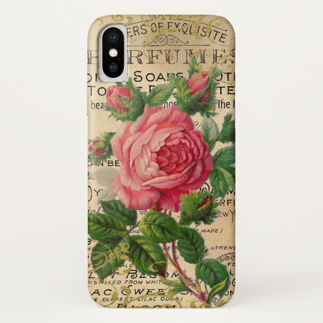 Capa Para iPhone, Case-Mate Rosas Antigos de Francês Rosa (Verso)