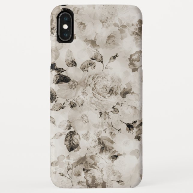 Capa Para iPhone, Case-Mate Rosas cinzentos brancos elegantes do marfim do (Verso)