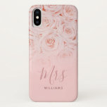 Capa Para iPhone Da Case-Mate Rosas de Aquarela Rosa Personalizados<br><div class="desc">Rosa de Aquarela Rosa Personalizada iPhone X Case da Sra. Bride</div>