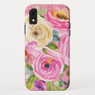 Capa Para iPhone Da Case-Mate Rosas de aquarelas em rosa e creme cor-de-rosa