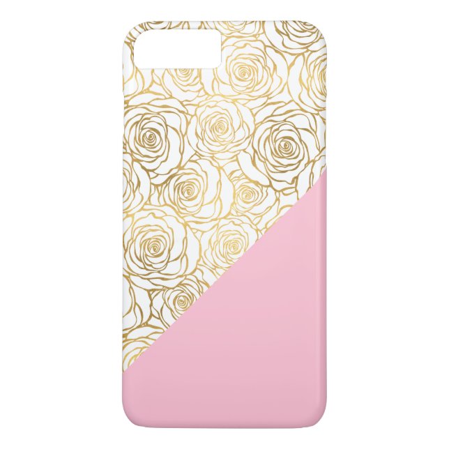 Capa Para iPhone, Case-Mate Rosas Dourados com rosa (Verso)