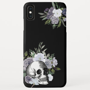 Capa Para iPhone Da Case-Mate Rosas Florais do crânio Gótico branco preto Dia da