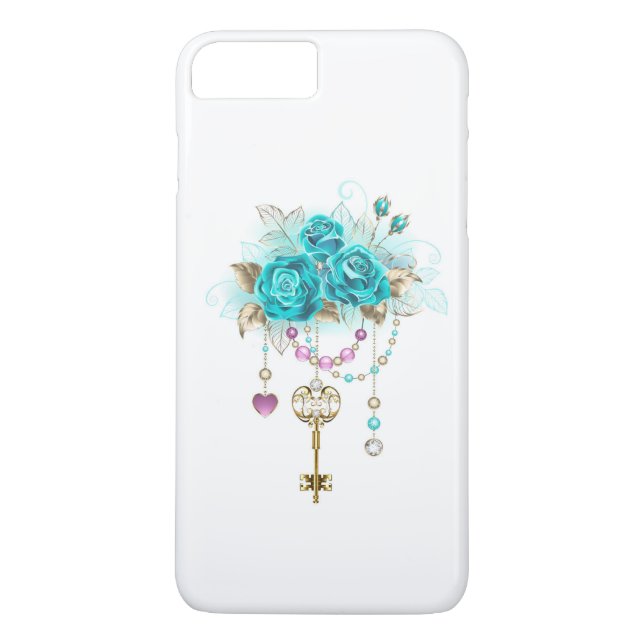 Capa Para iPhone, Case-Mate Rosas Turquesas com Chaves (Verso)
