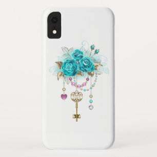 Capa Para iPhone Da Case-Mate Rosas Turquesas com Chaves