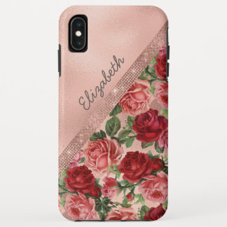 Capa Para iPhone Da Case-Mate Rosas vermelhas Rosa Elegante Monogramas Florais