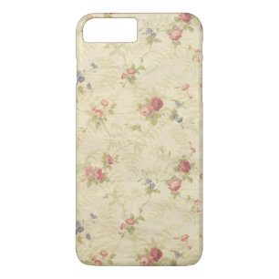 Capa iPhone 8 Plus/7 Plus Rosas Vintage padrão de tecido angustiado antigo