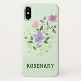 Capa Para iPhone Da Case-Mate Rosemary de flores e nomes personalizados