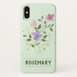 Capa Para iPhone Da Case-Mate Rosemary de flores e nomes personalizados