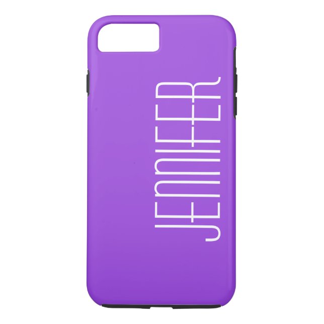 Capa Para iPhone, Case-Mate Roxo Moderno, Minimalista Simples, Jumbo Name (Verso)