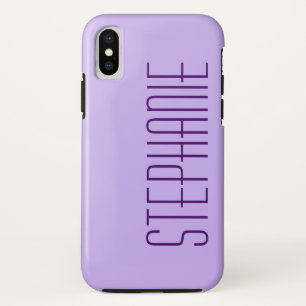 Capa Para iPhone X Roxo, Nome Personalizado, Esturdy