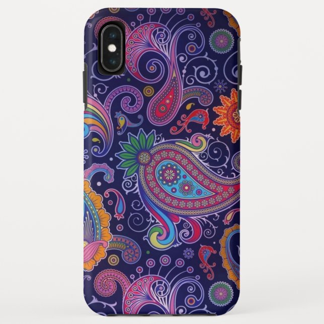 Capa Para iPhone, Case-Mate Roxo Paisley Rosa (Verso)