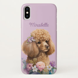 Capa Para iPhone Da Case-Mate Roxo Poodle Floral Dog Amante Design
