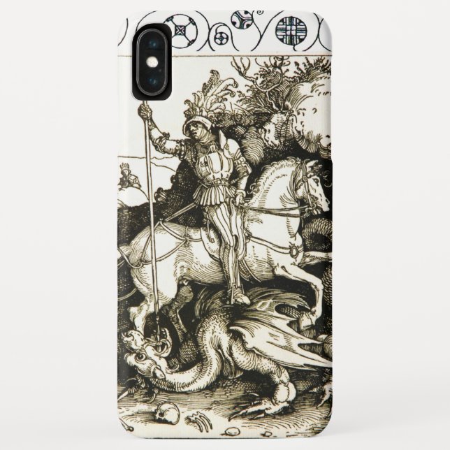 Capa Para iPhone, Case-Mate RUAS. GEORGE E DRAGON, preto branco (Verso)
