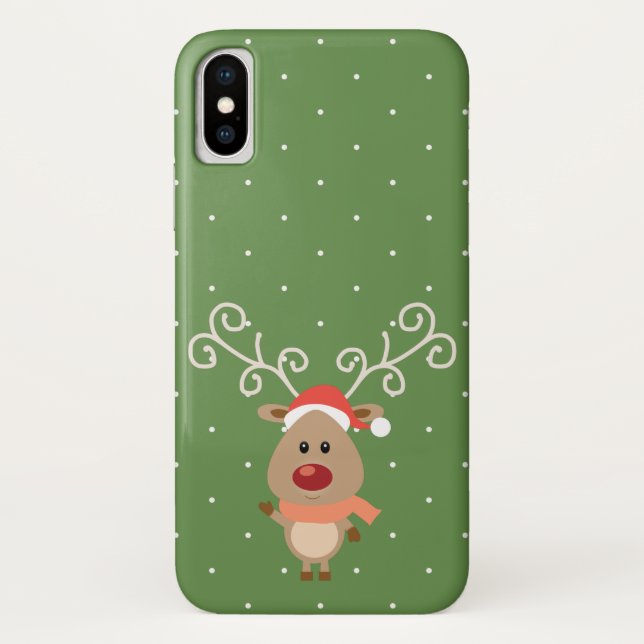 Capa Para iPhone, Case-Mate Rudolph, bonito, cartoon de renas ruidosas (Verso)