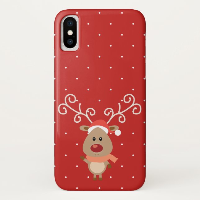 Capa Para iPhone, Case-Mate Rudolph giro o desenho das renas vermelhas (Verso)