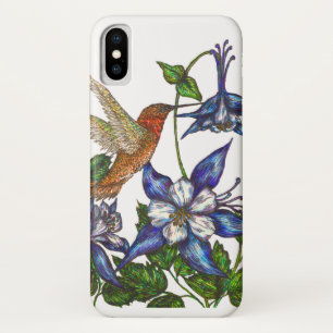 Capa Para iPhone Da Case-Mate Rufous Hummingbird e Columbine