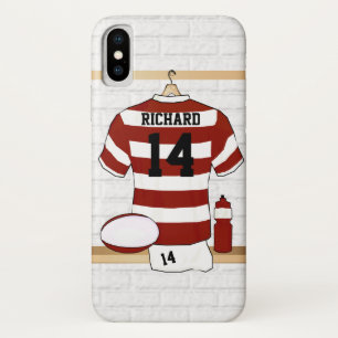 Capa Para iPhone X Rugby Jersey Personalizado em Hoopy na Sala de Blo